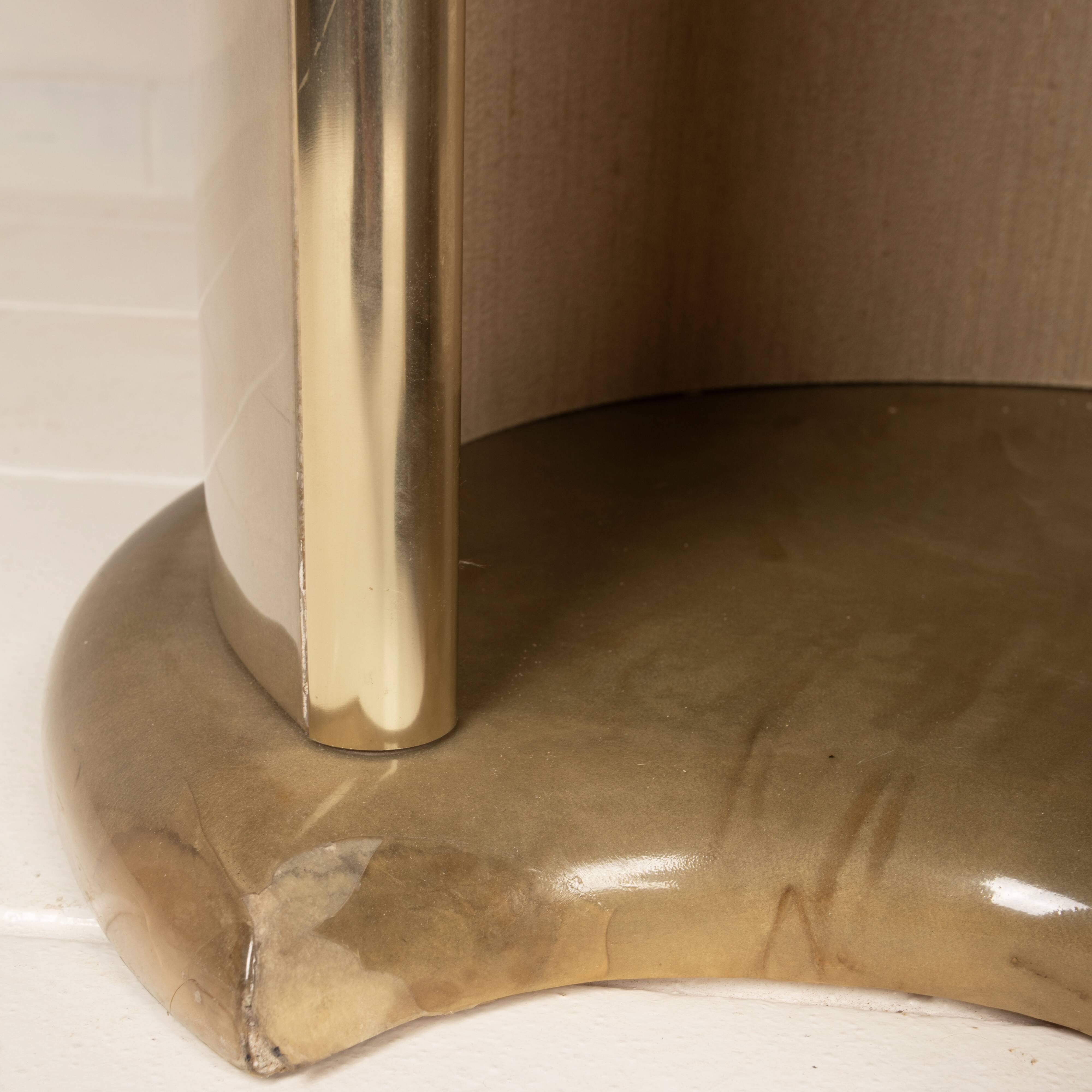 Angelo Mazzola parchment table produced by Ar.Vi Salpol, 1980