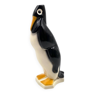 Penguin ceramic solifleur vase, Saint Clement France 1920s