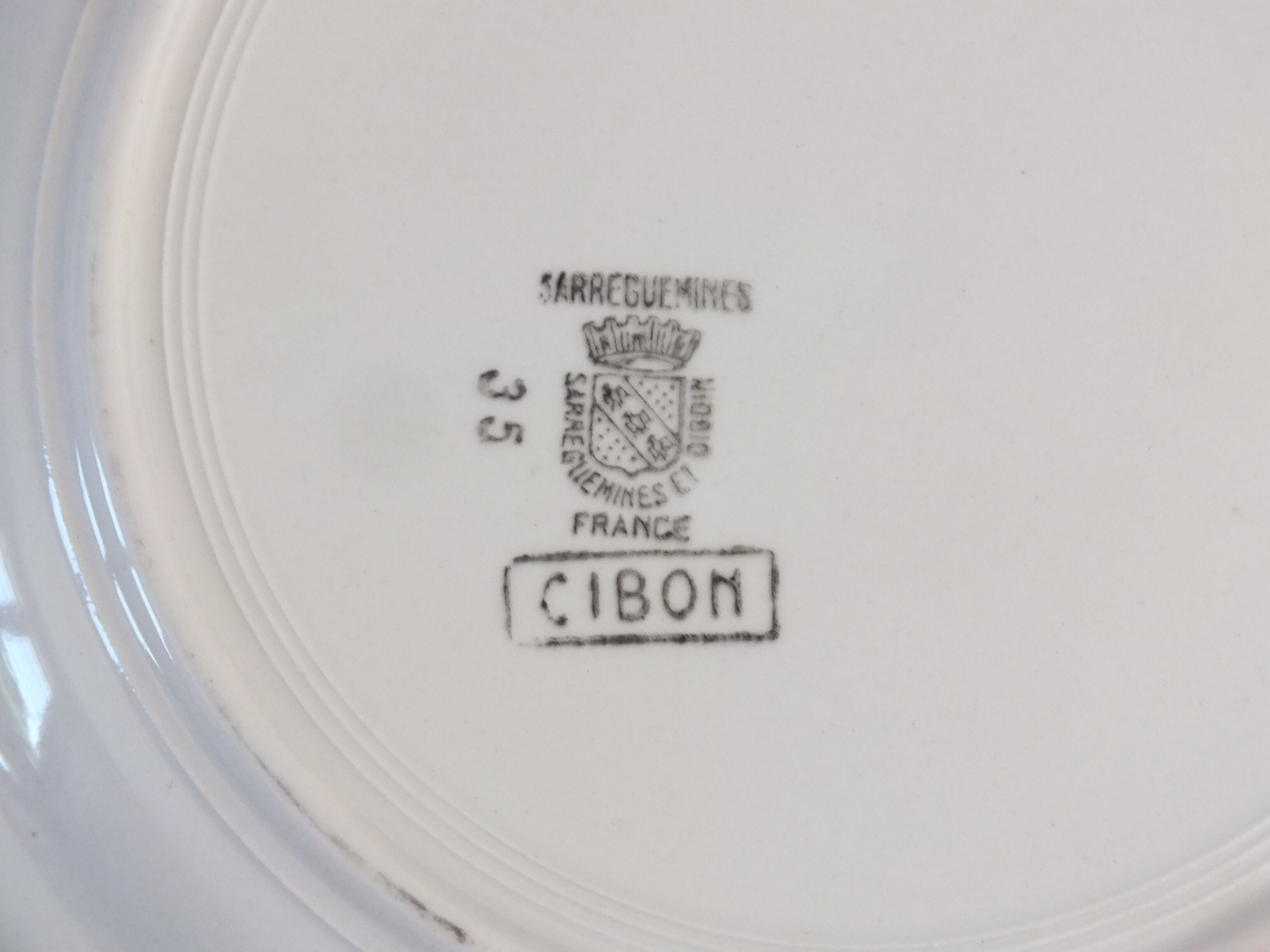 6 flat plates vintage Digoin Sarreguemines model Cibon Lot 3