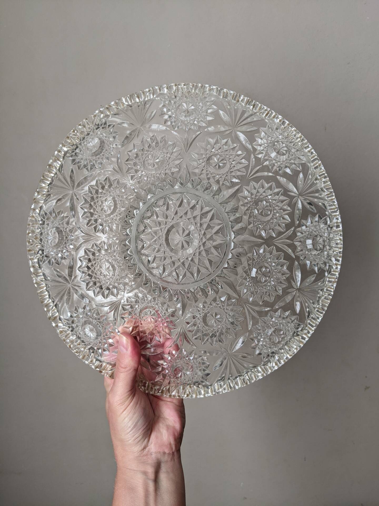 Cut glass fruit bowl