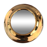 Moroccan round brass mirror