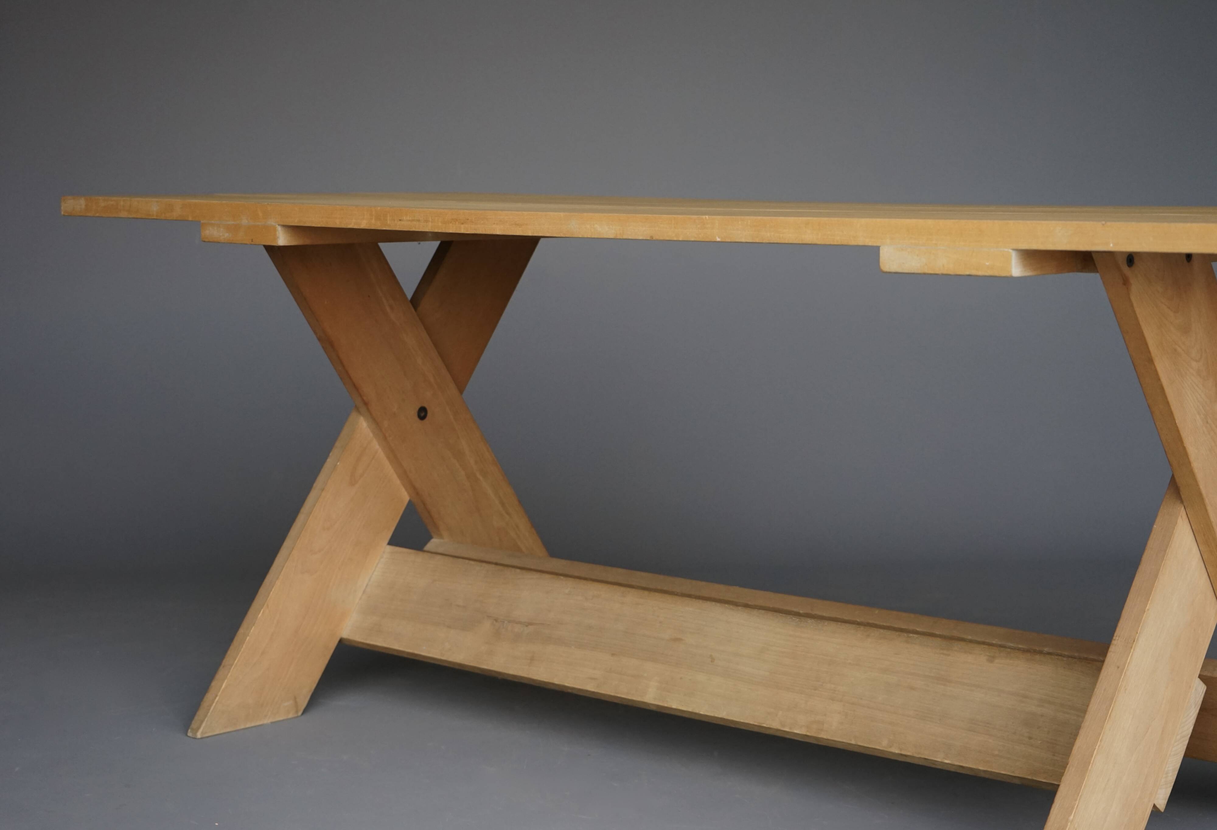 Rare 'Crate' dining table by Gerrit Rietveld for Cassina, 1980s