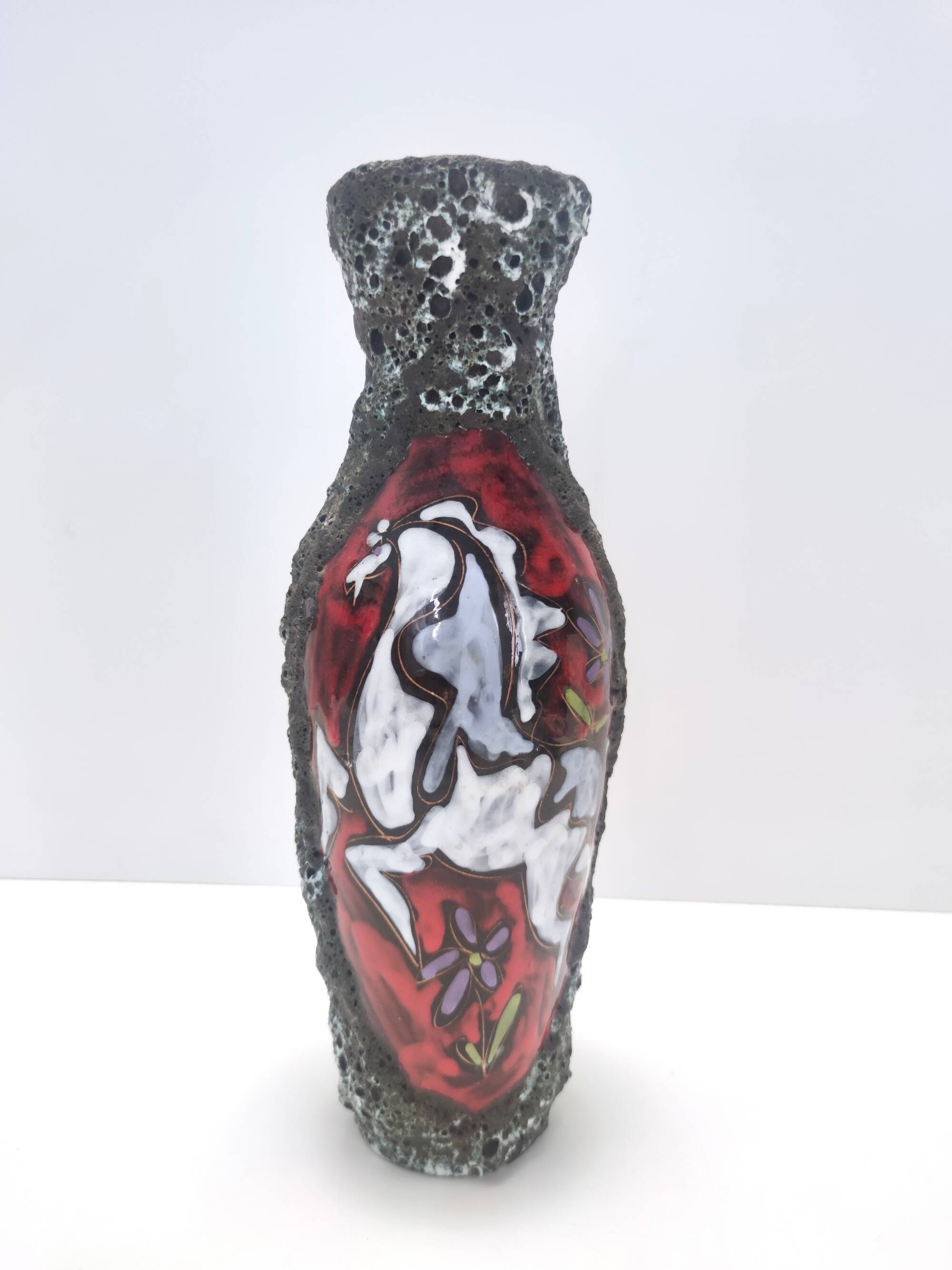 Vintage Fat Lava Earthenware Vase by Giulianelli for Ceramiche San Marino