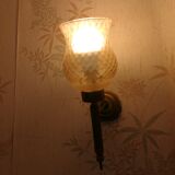 Glass and brass sconces