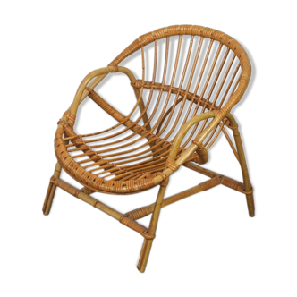 Vintage rattan basket chair
