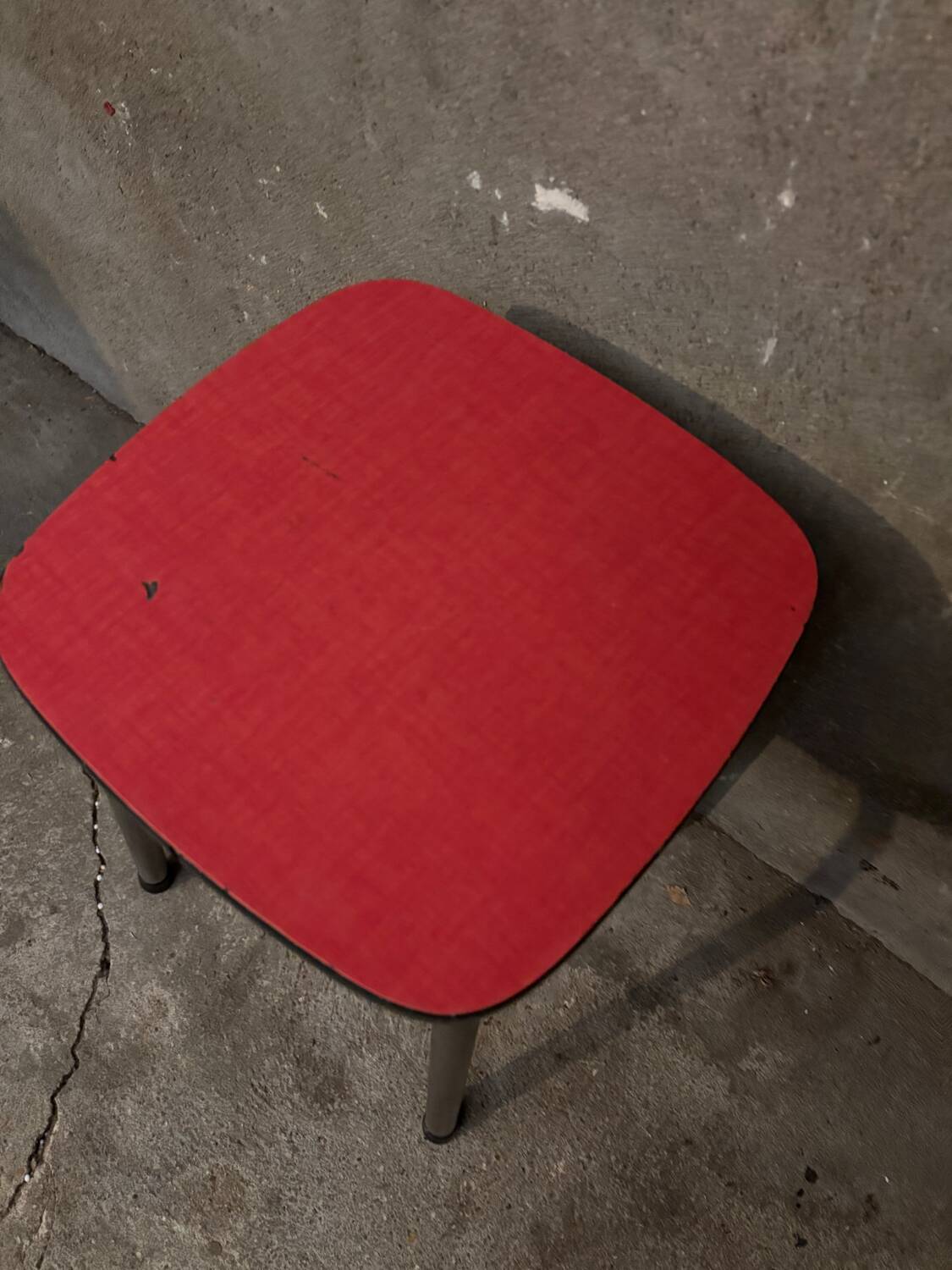 Red Formica stool