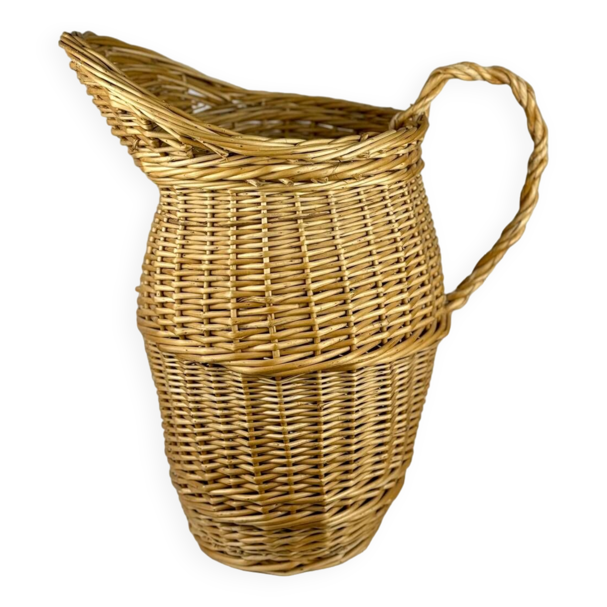 Panier en osier en forme de carafe aiguière