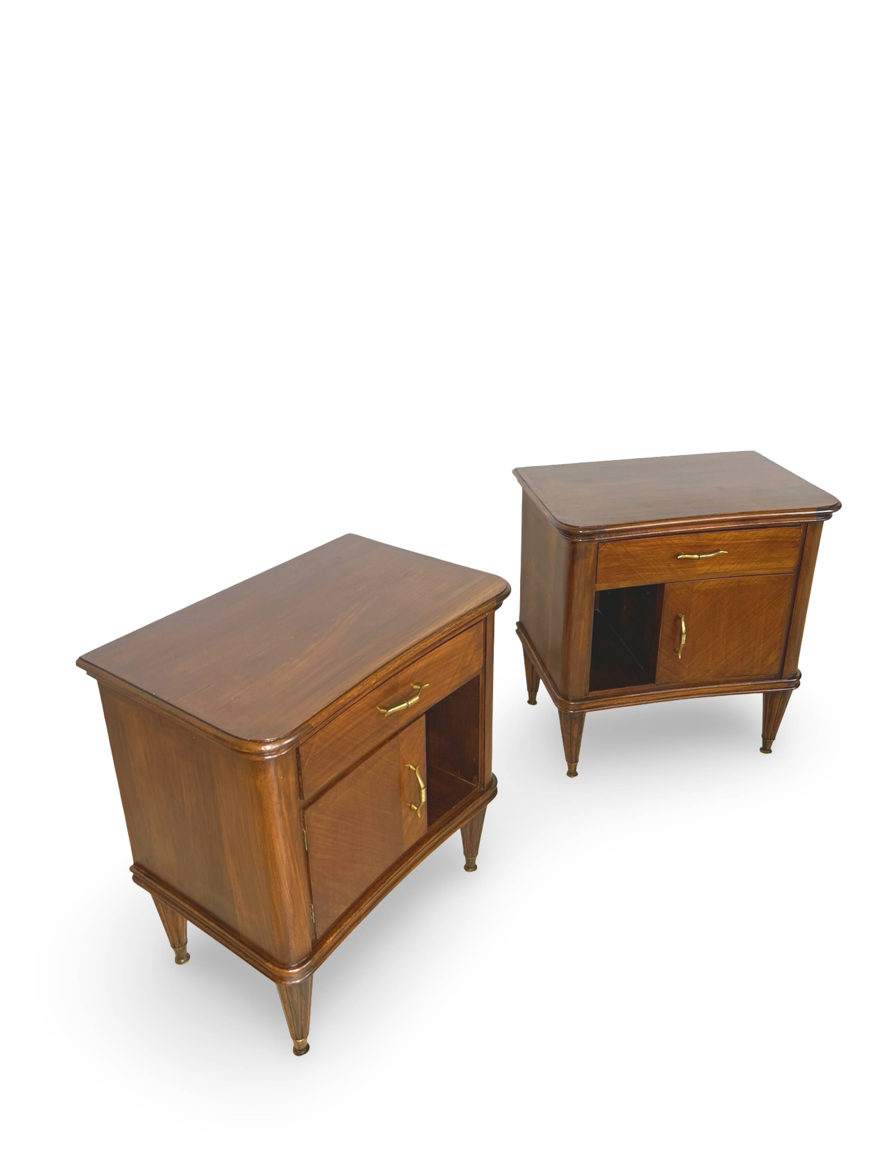 Pair of Italian bedside tables from the mid-20th century.
