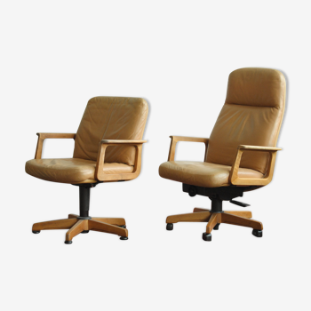 Pairs of leather by SEDUS Swivel office armchair