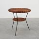 Mid-Century Woven Rattan, Wicker and Iron 2-Tier Round Coffee Table, Italy