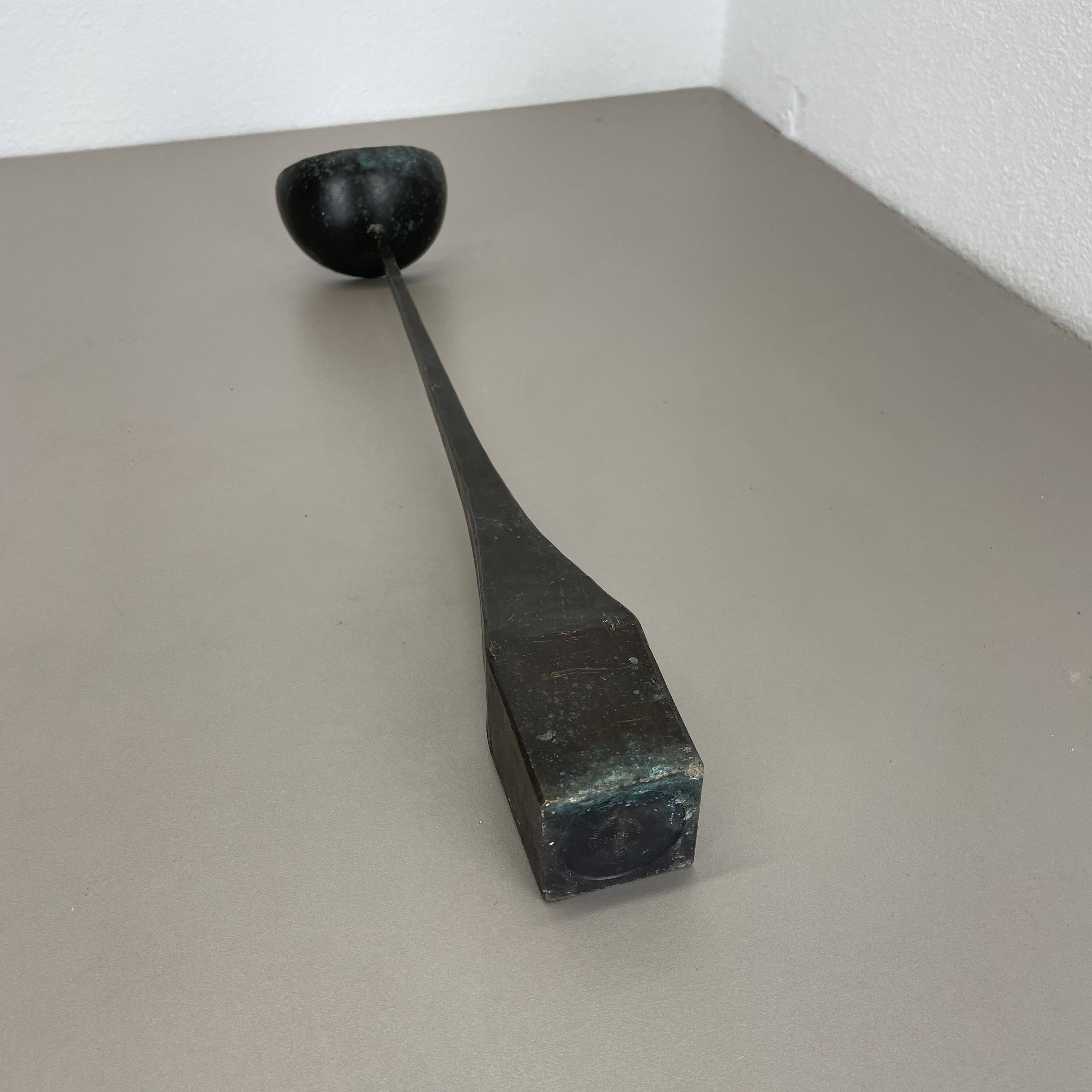 Large 47cm Brutalist Cast Iron Candle Holder by Manfred Bergmeister, Germany 1970