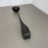 Large 47cm Brutalist Cast Iron Candle Holder by Manfred Bergmeister, Germany 1970