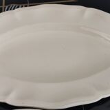 2 oval raviers Sarreguemines solid ivory color