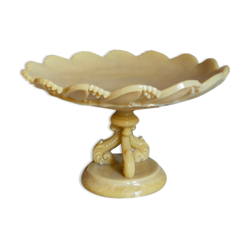 Coupe à gâteaux en opaline début XXème