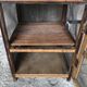 Old wooden pantry cabinet and mesh & vintage metal handle