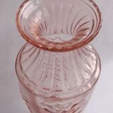 Large pink glass vase-1950 1960