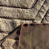 New white Moroccan Berber rug Beni Ouarain in wool.