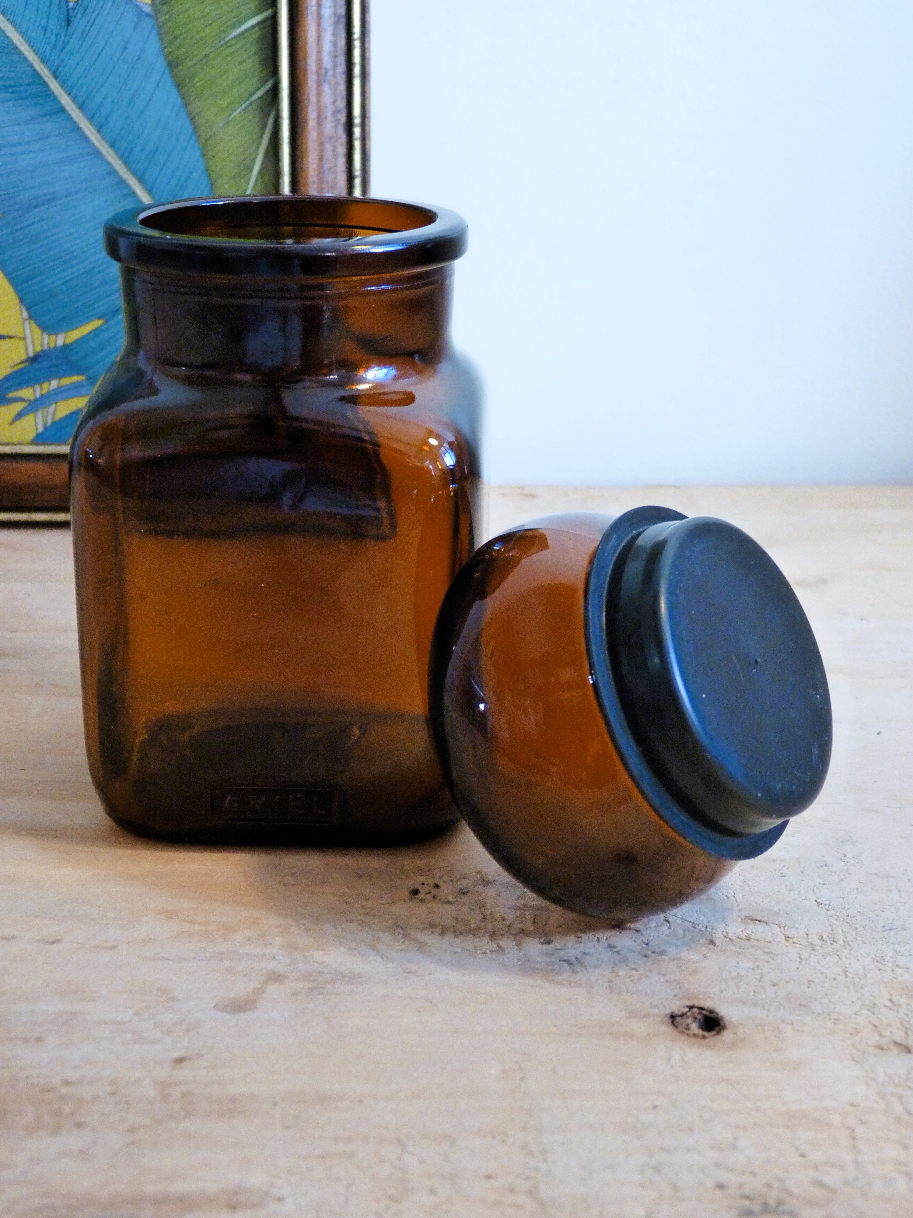 Ariel laundry apothecary style jar - amber glass