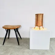 Louis Sognot Bamboo And Parchement Table Lamp, France, 1960S