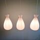 Scandinavian suspension in frosted white glass, 1960s