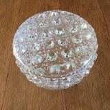Round globe made of worked transparent glass