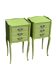 Pair of khaki bedside tables in Louis XV style