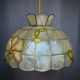 Capiz shell and brass pendant light