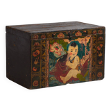 Antique oriental trunk in dark tones (c.1900) #4