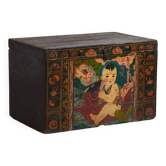 Antique oriental trunk in dark tones (c.1900) #4