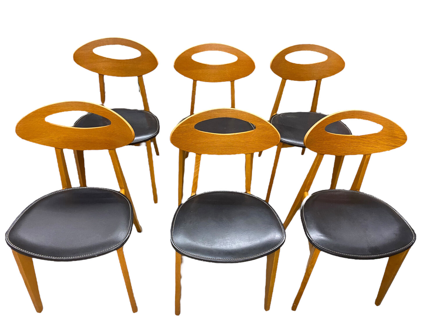 Set of 6 Scandinavian Roger Landault chairs produced by sentou