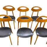 Set of 6 Scandinavian Roger Landault chairs produced by sentou