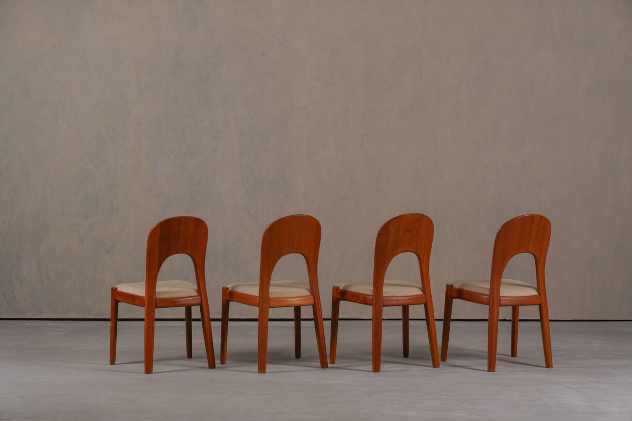 Vintage Morten dining chairs in teak by Niels Koefoed for Hornslet Møbelfabrik, Denmark 1970’s, set of 4