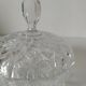 Grande bonbonnière vintage en verre pressé – motif diamant
