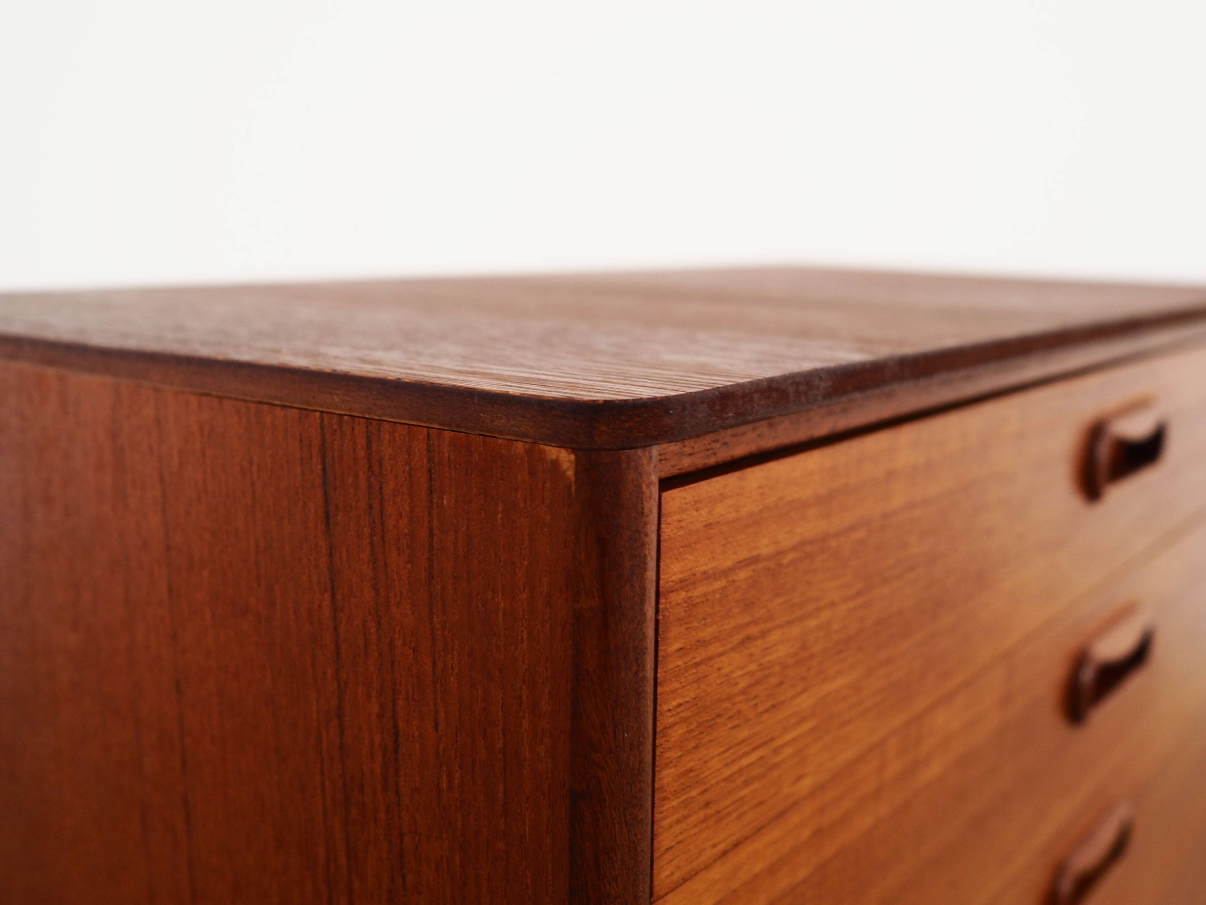 Teak chest of drawers, Danish design, 1960s, manufacture: Denmark