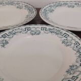 Set of 3 flat plates iron earth St-Amand "Athenes"