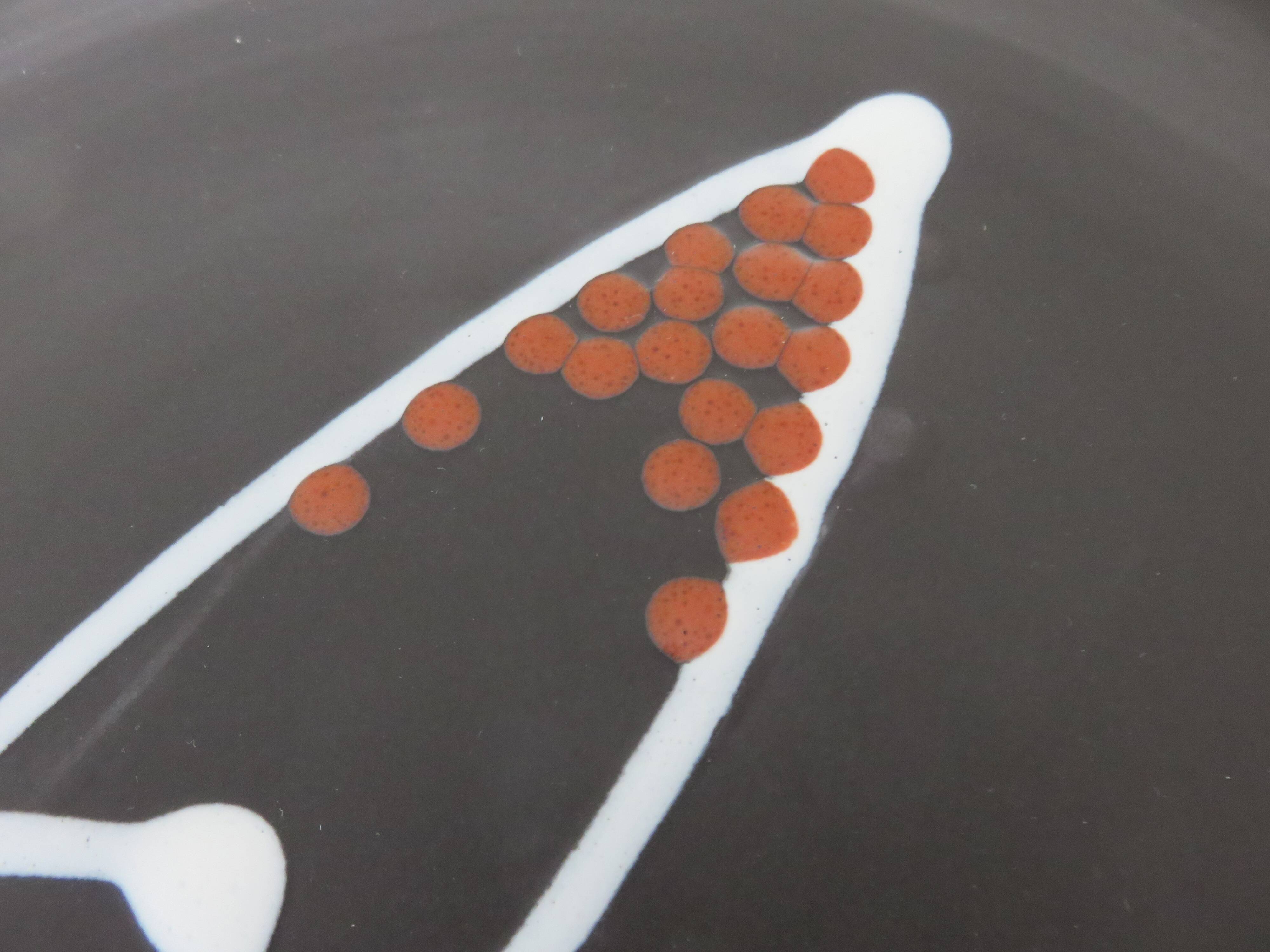 André Baud, Vallauris, large ceramic dish, glazed earthenware, 1950-1960