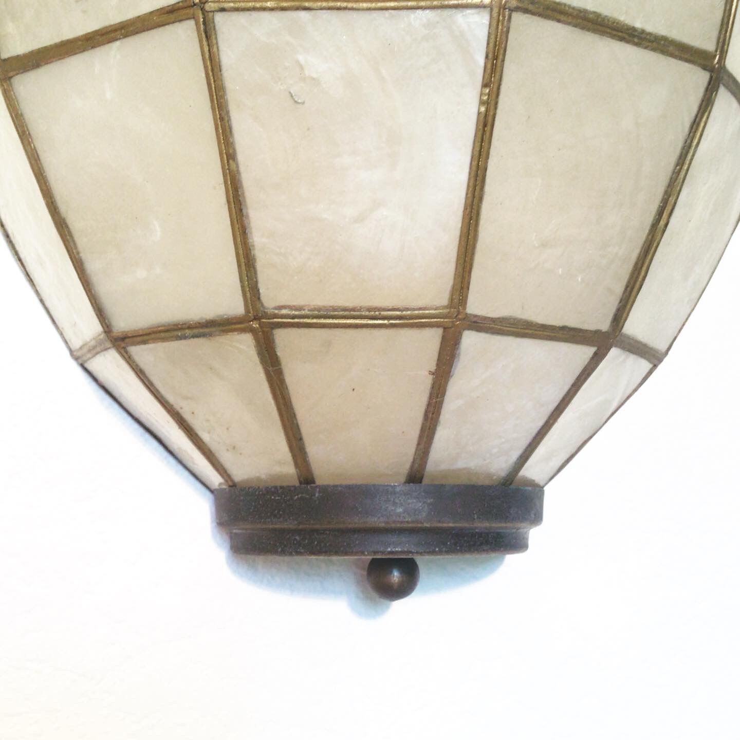 Trio of mother-of-pearl wall lamps