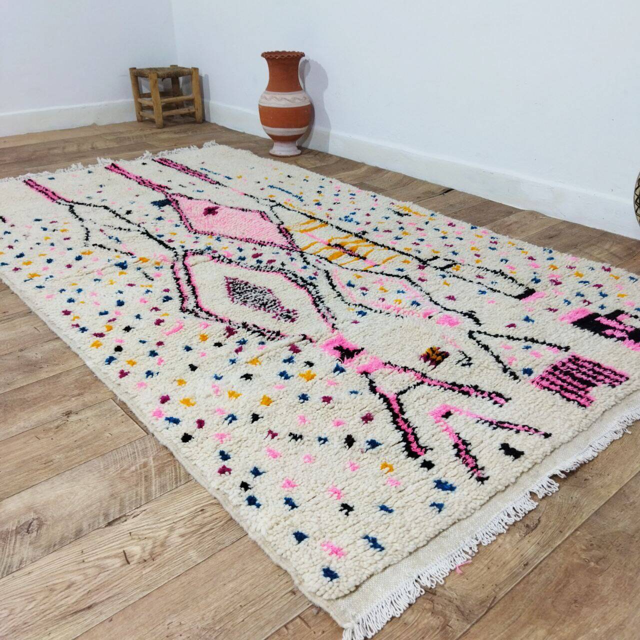 Handmade Moroccan Berber rug 253 X 143 CM