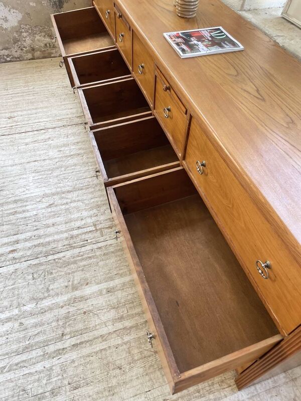 Meuble de métier chêne doré XXL années 50