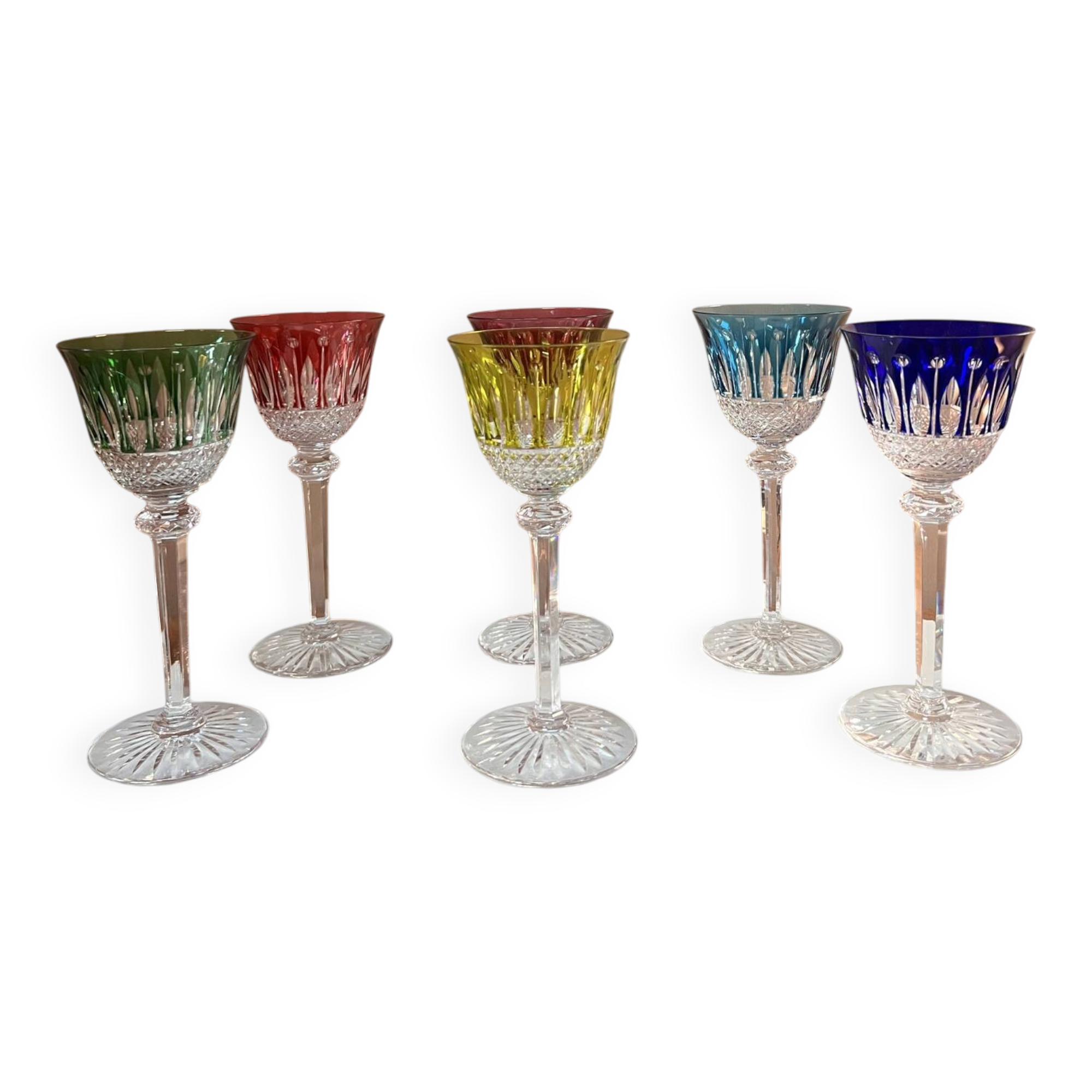 6 verres à vin en cristal Saint Louis