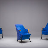 Italian alcantara project Armchairs by Umberto Asnago for Giorgetti/Progetti, 1980s
