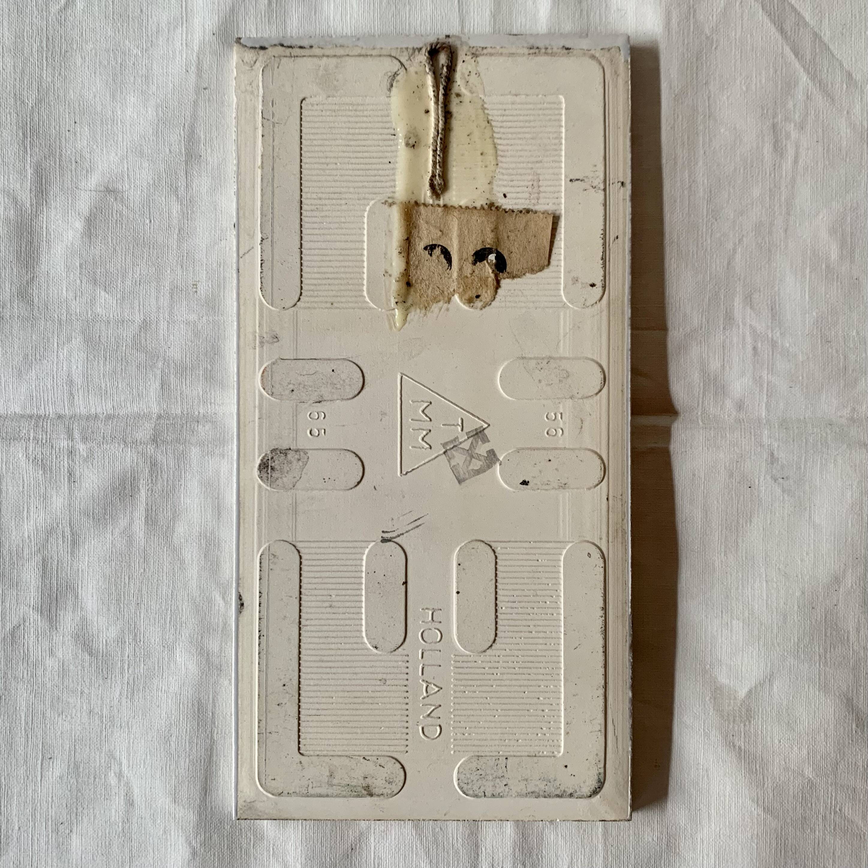 Pair of painted tile wall plates for children's bedroom