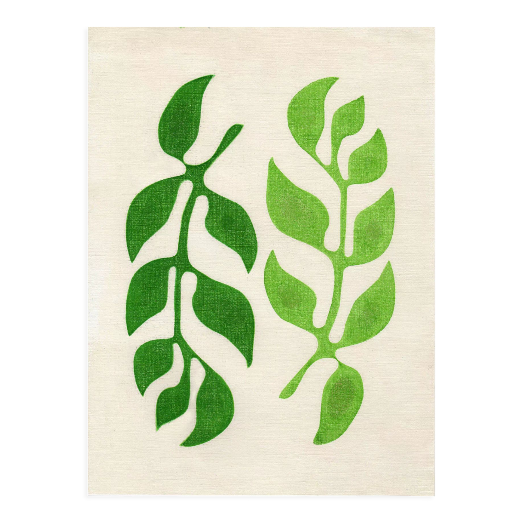 Peinture sur papier - illustration leaf - signée eawy