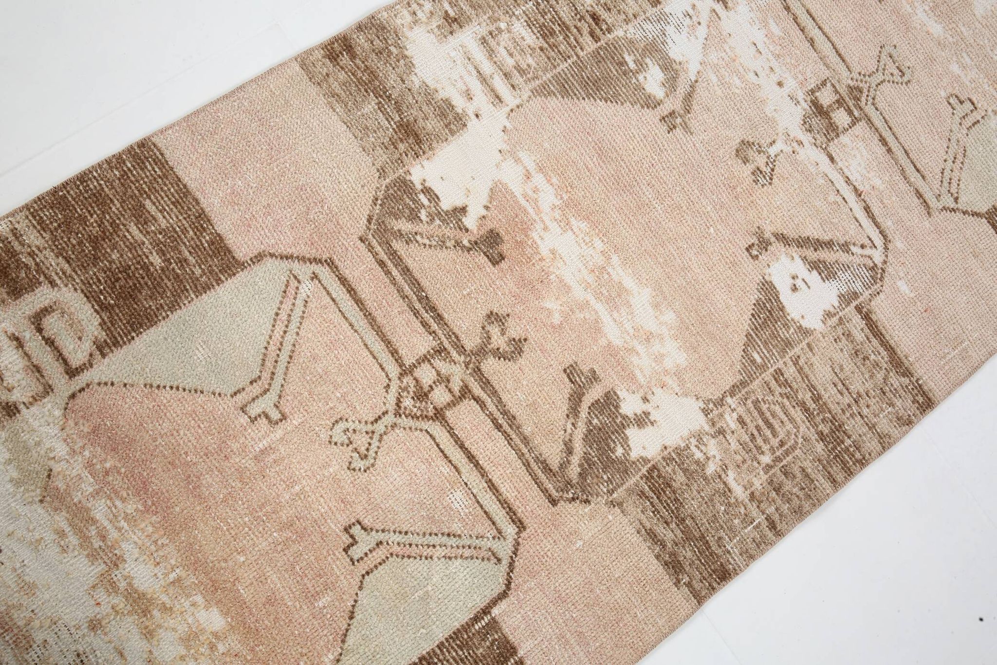 3x11 Rug For Kitchen Brown Beige Turkish Runner Rug, 86x325Cm SK 5286
