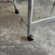 Vintage silver chrome-plated steel and glass two-tier serving trolley with wheels