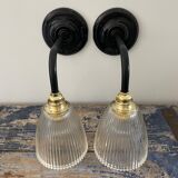 Pair of holophane vintage wall sconces