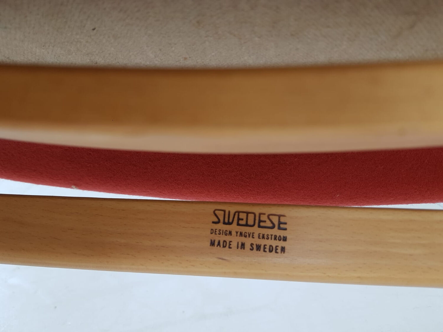 Yngve Ekström Scandinavian armchair orange terracotta wool