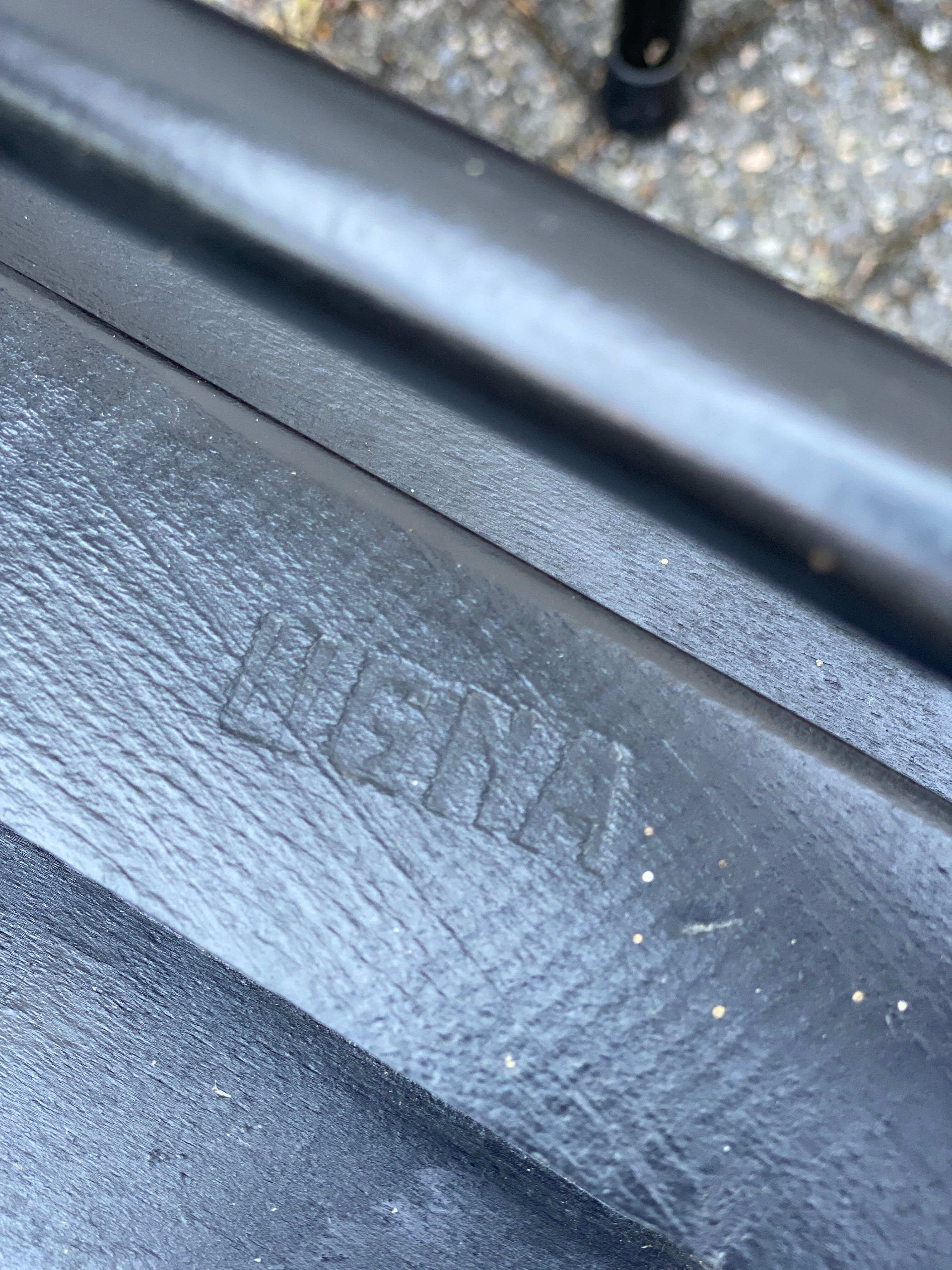 Set of 4 black laquered dining chairs