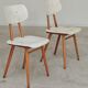 Pair of TON bystrice chairs, Thonet, white, Eastern Europe 1960.