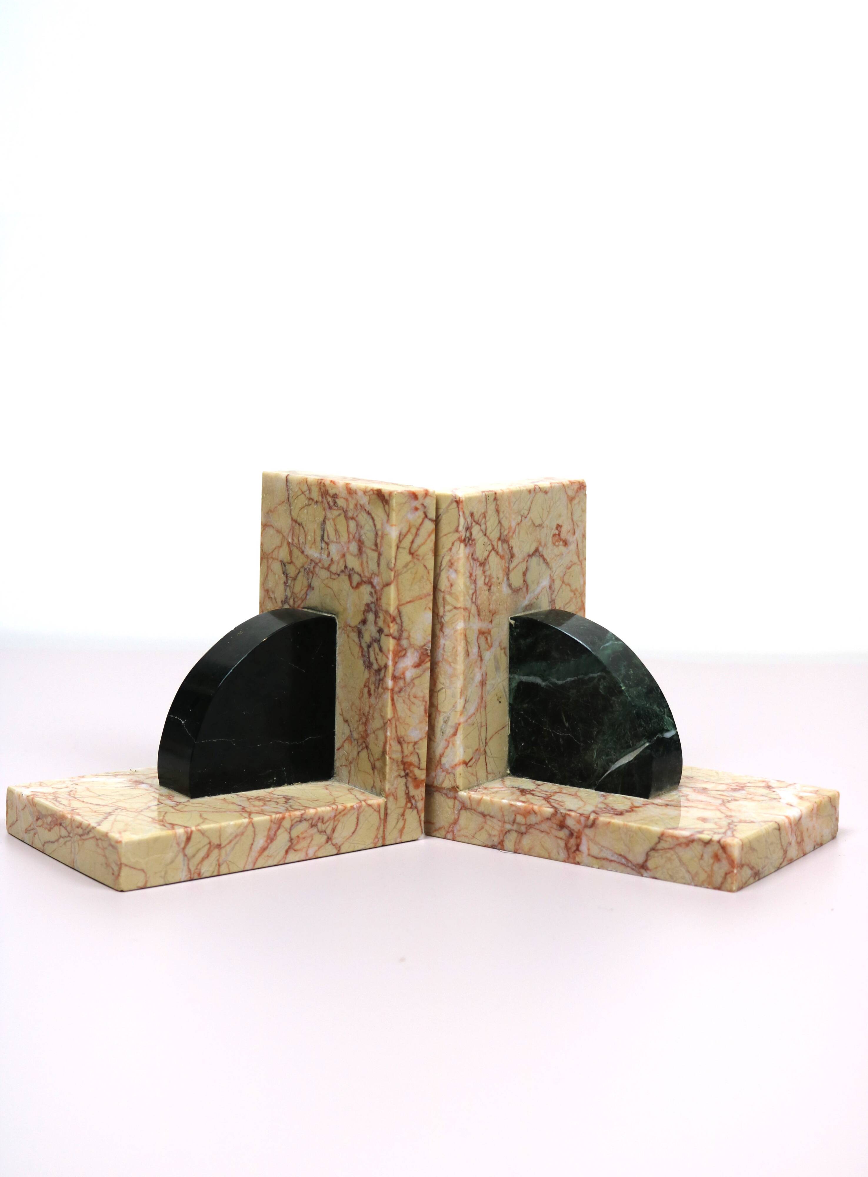 Art Deco Marble Bookends